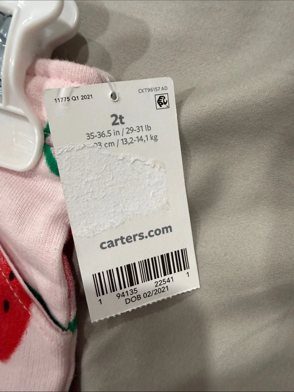 NWT - Carter's Pink Shorts with Red Watermelon Print